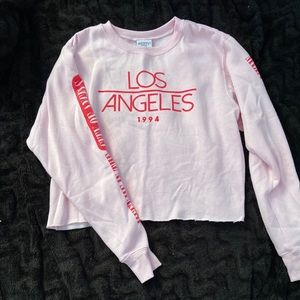 Light pick Los Angeles graphic cropped sweatshirt